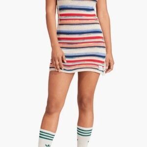 Adidas X KSENIASCHNAIDER Dress SZ XL Striped Knit Halter Mini